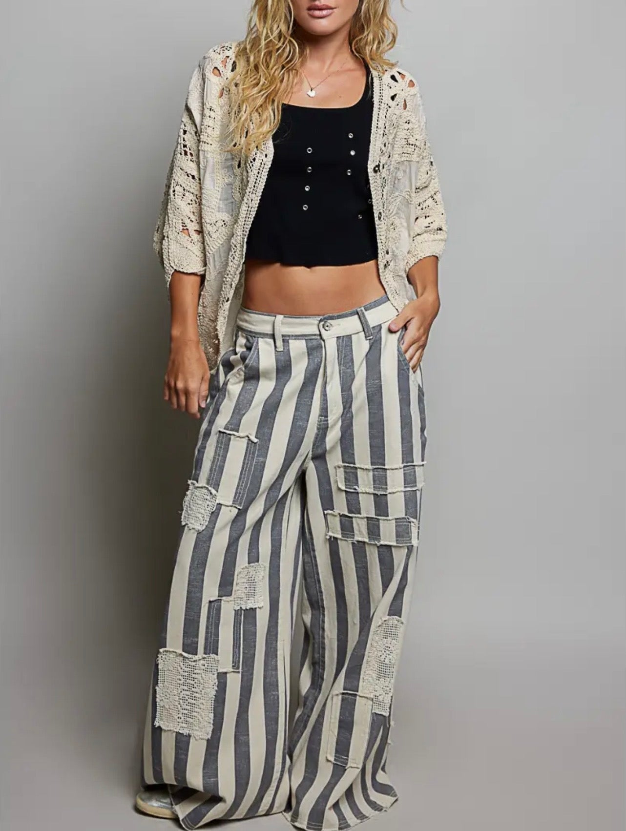 Batwing Button Down Crochet Cardigan