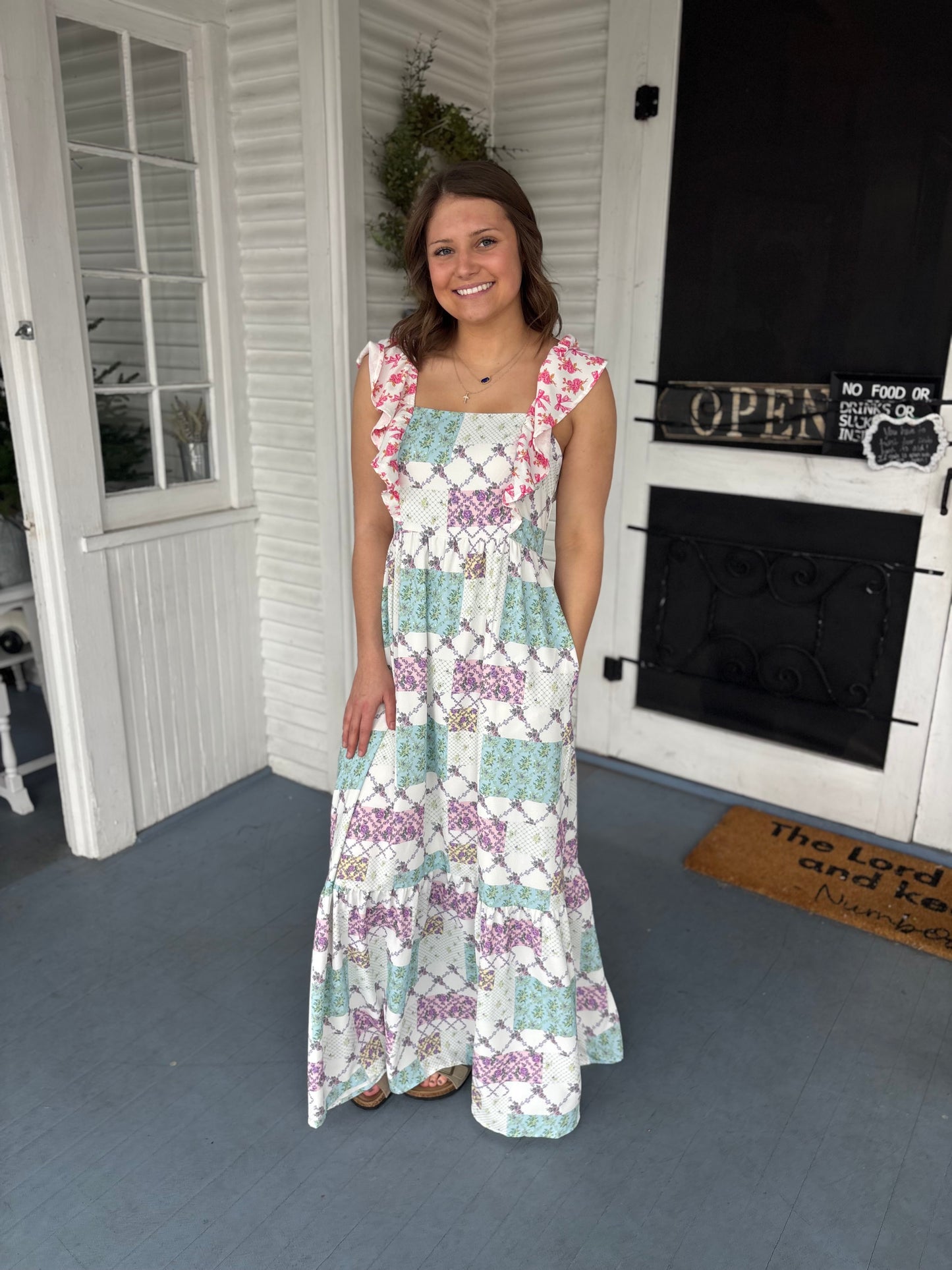 Ruffle Patchwork Maxi