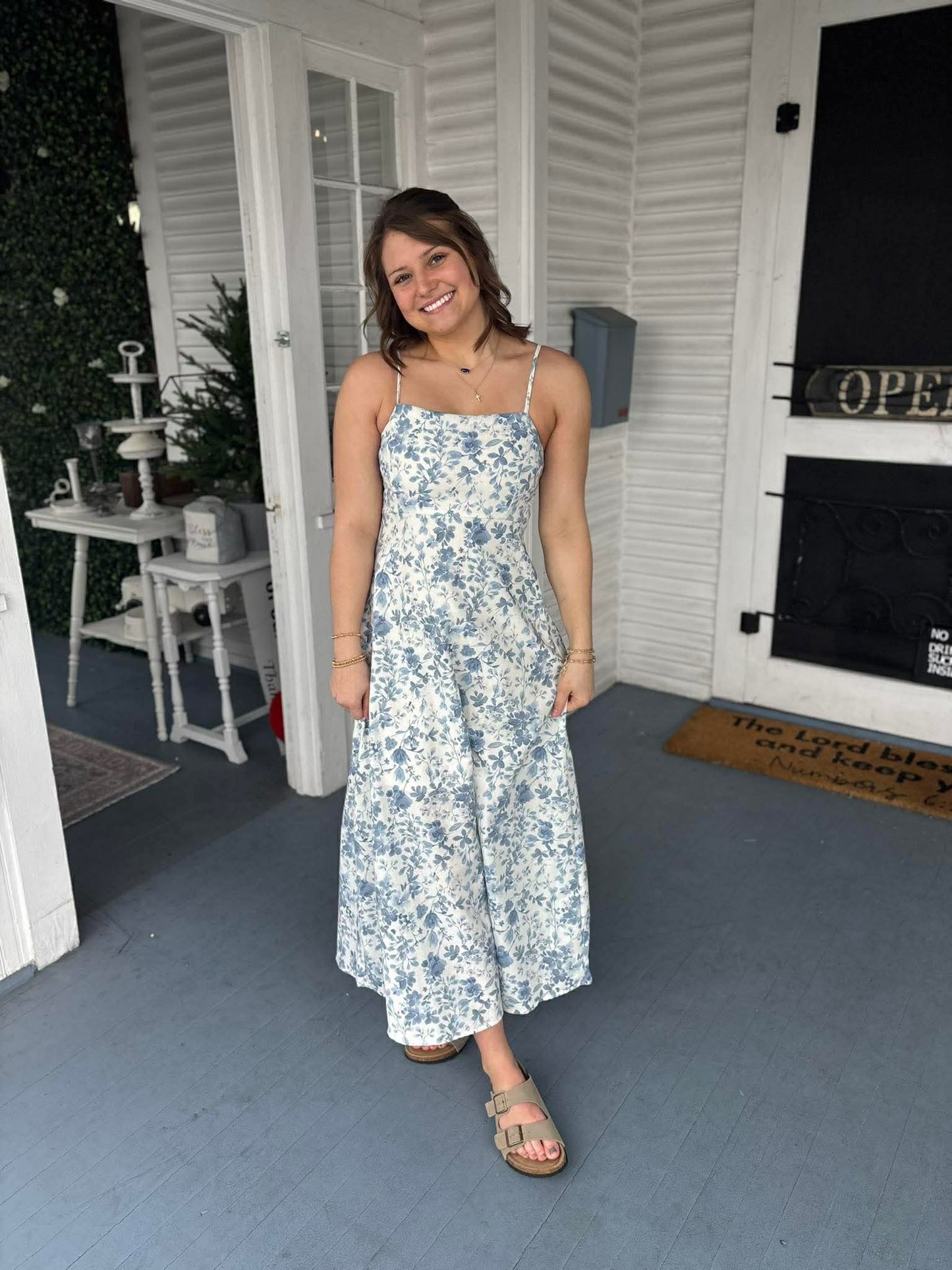 Floral A-Line Midi Dress