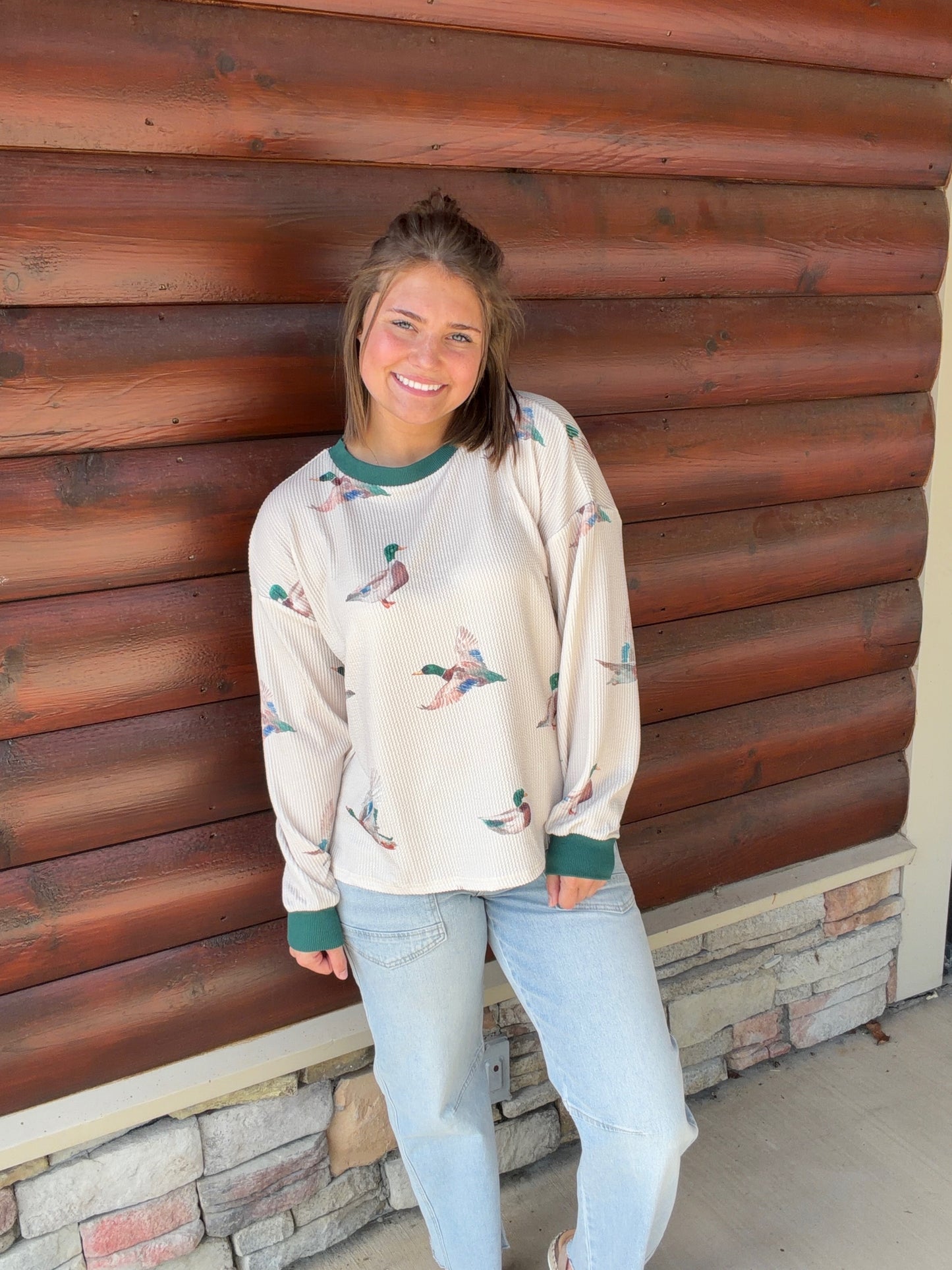 Ribbed LS Mallard Top