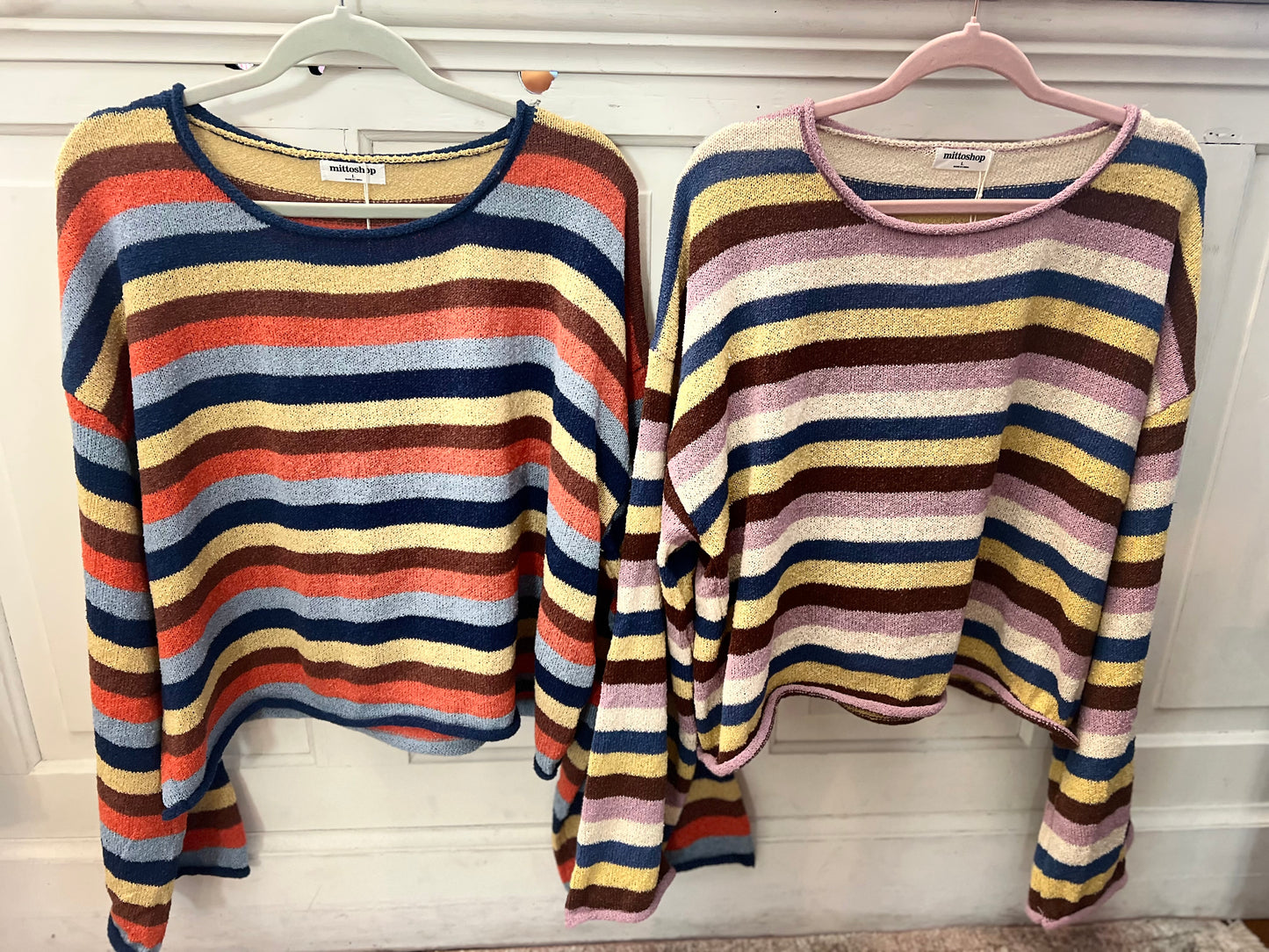 Multicolor Striped Sweater Knit Top