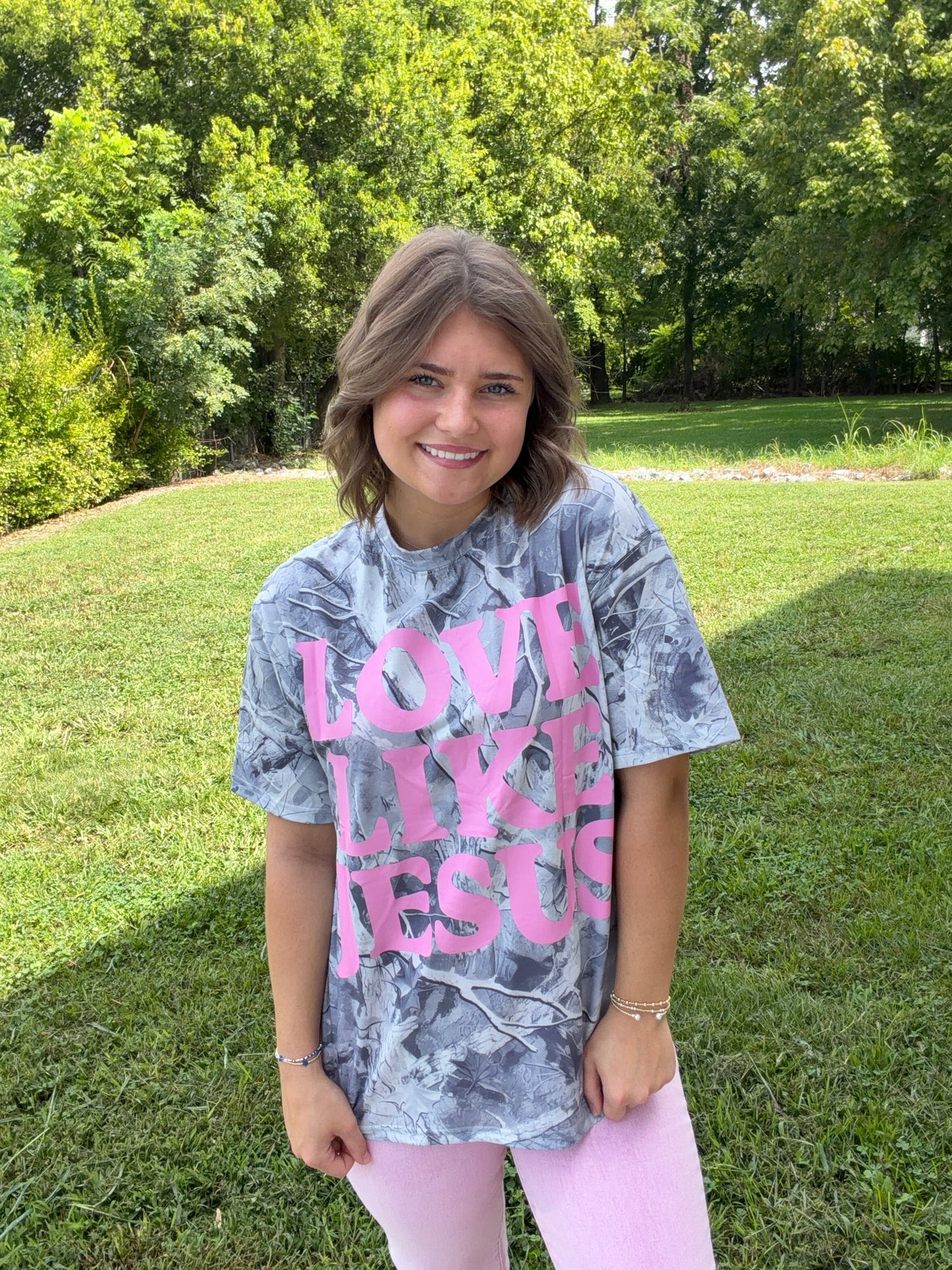 Camo/Pink Love Like Jesus Tee