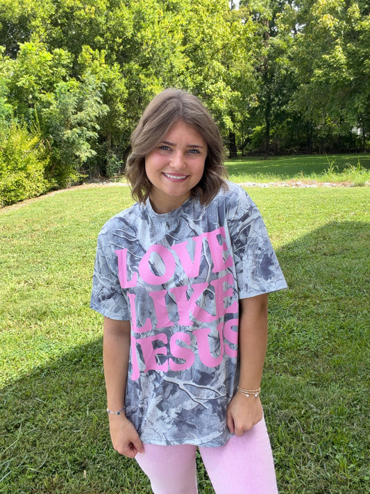 Camo/Pink Love Like Jesus Tee