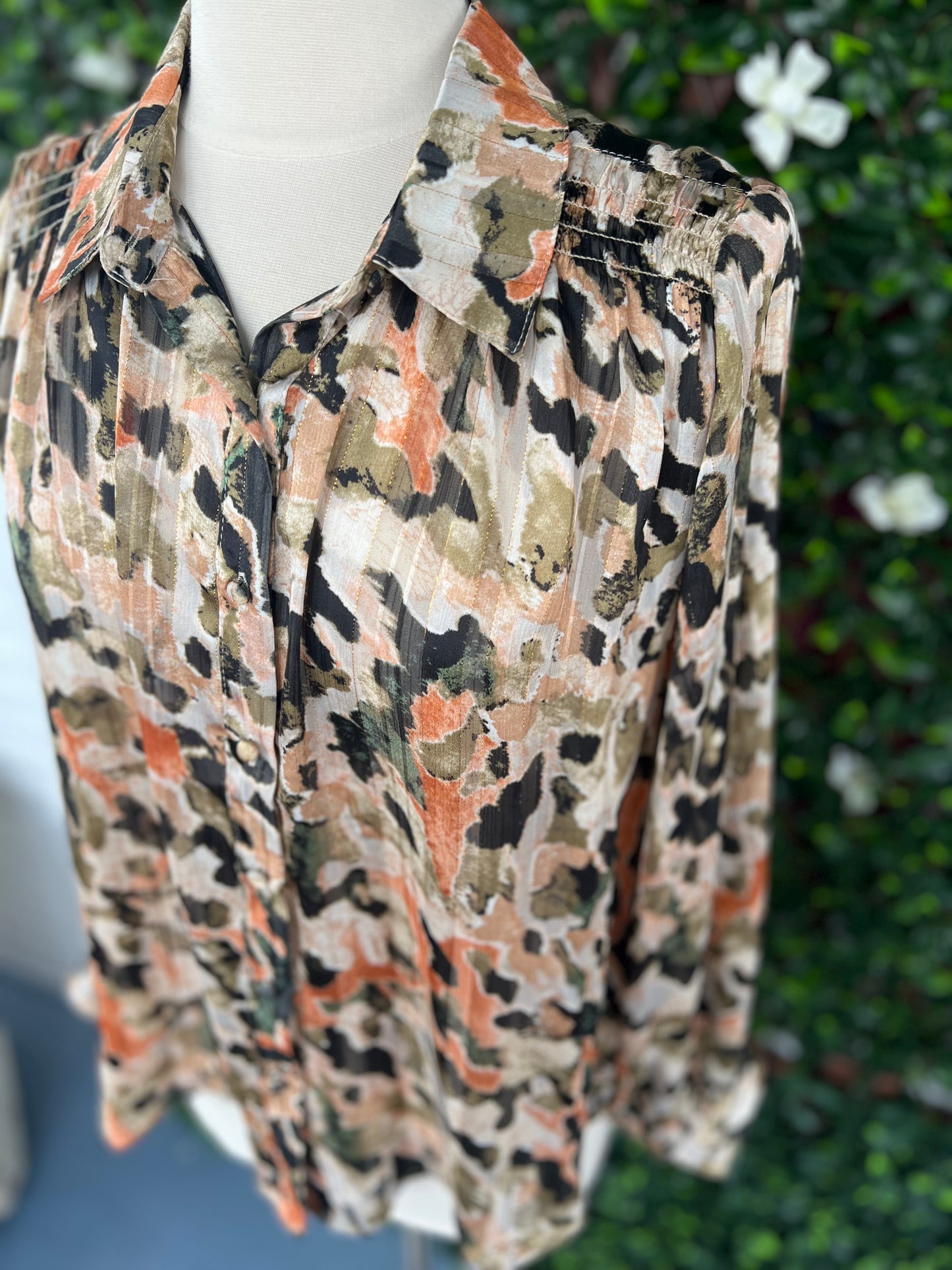 Sheer Printed Blouse