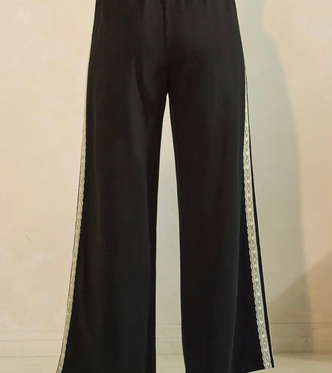 Black Ribbon Detail Lounge Pants