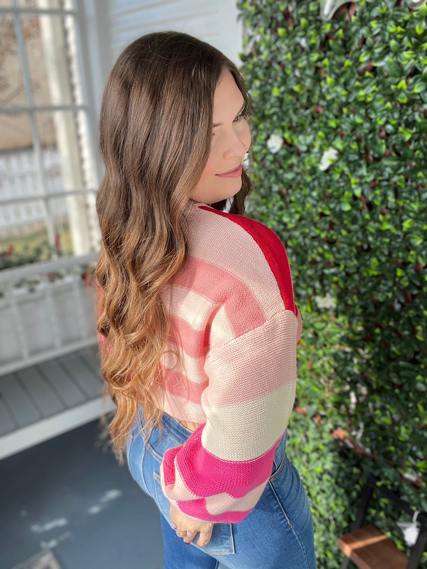 Cropped Colorblock Sweater