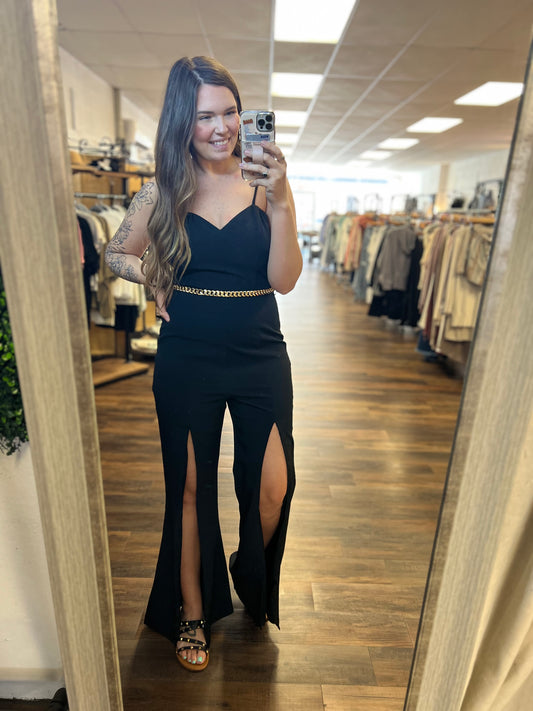 Black Flare Romper