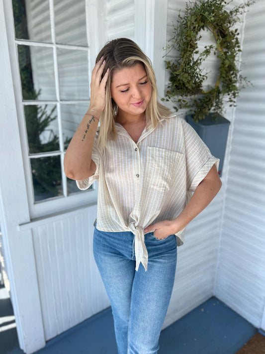 Striped Linen Top
