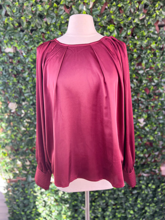 Pleated LS Blouse