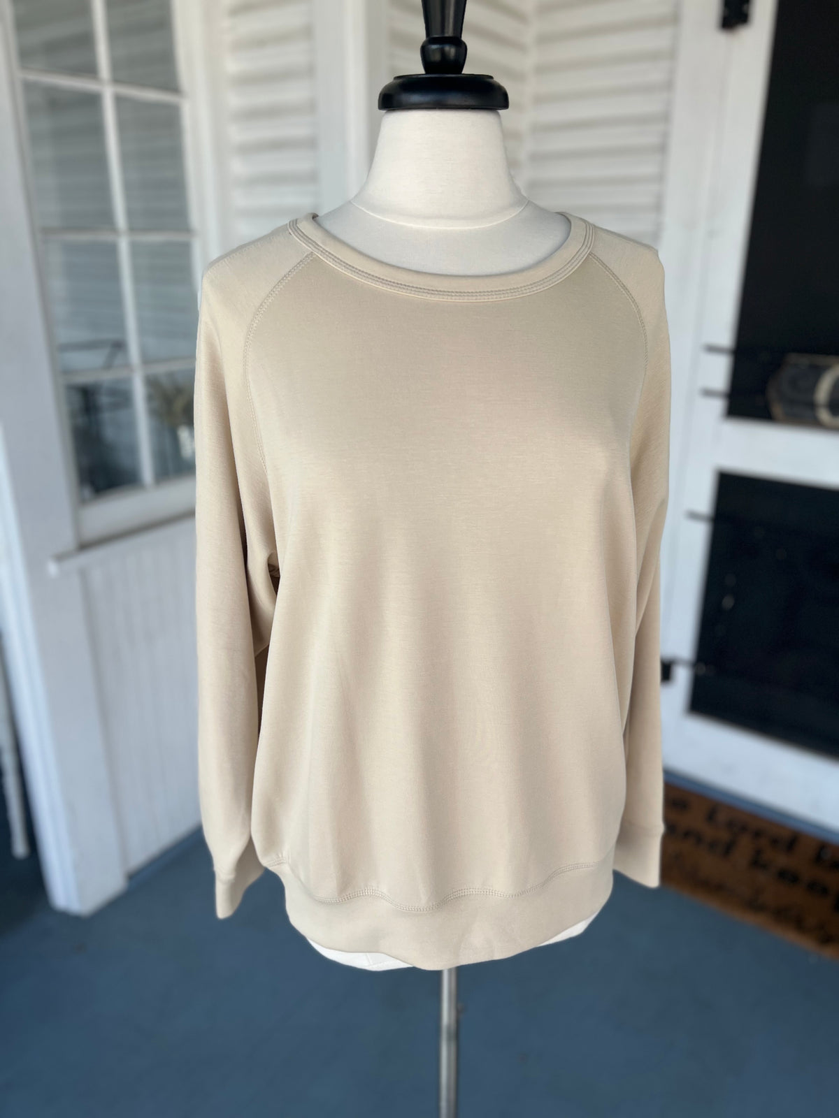 Beige Scuba Pullover