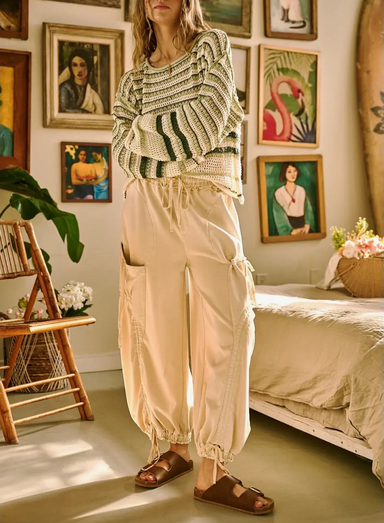 Mineral Washed Drop Pocket Balloon Pants