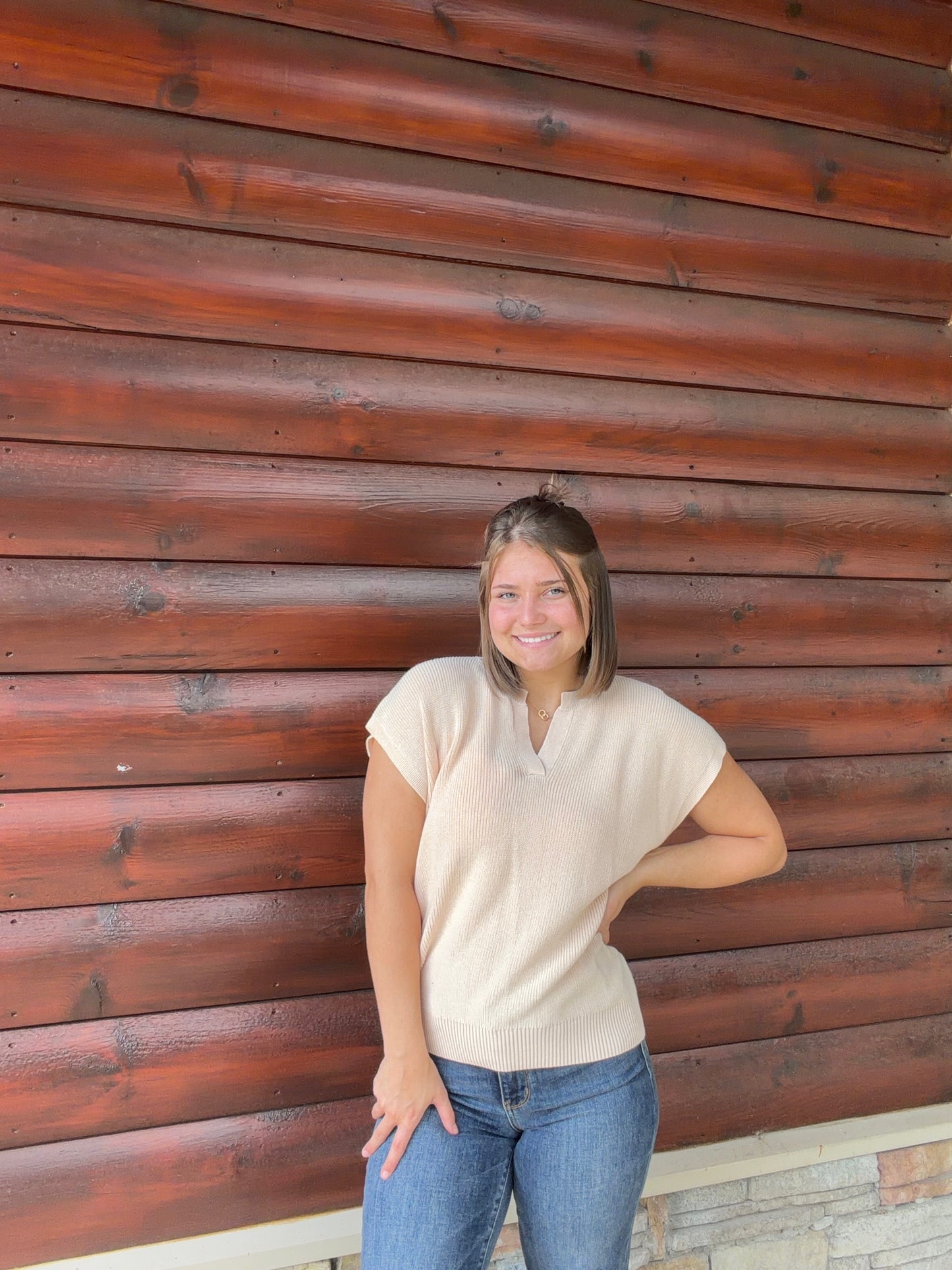 Lightweight Cap Sleeve Sweater Top