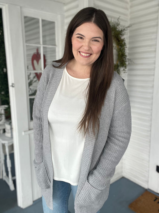Gray Knit Cardigan