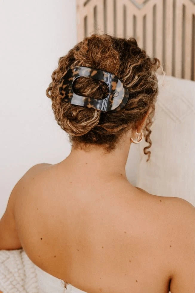 Tortoise Flat Round Hair Clip