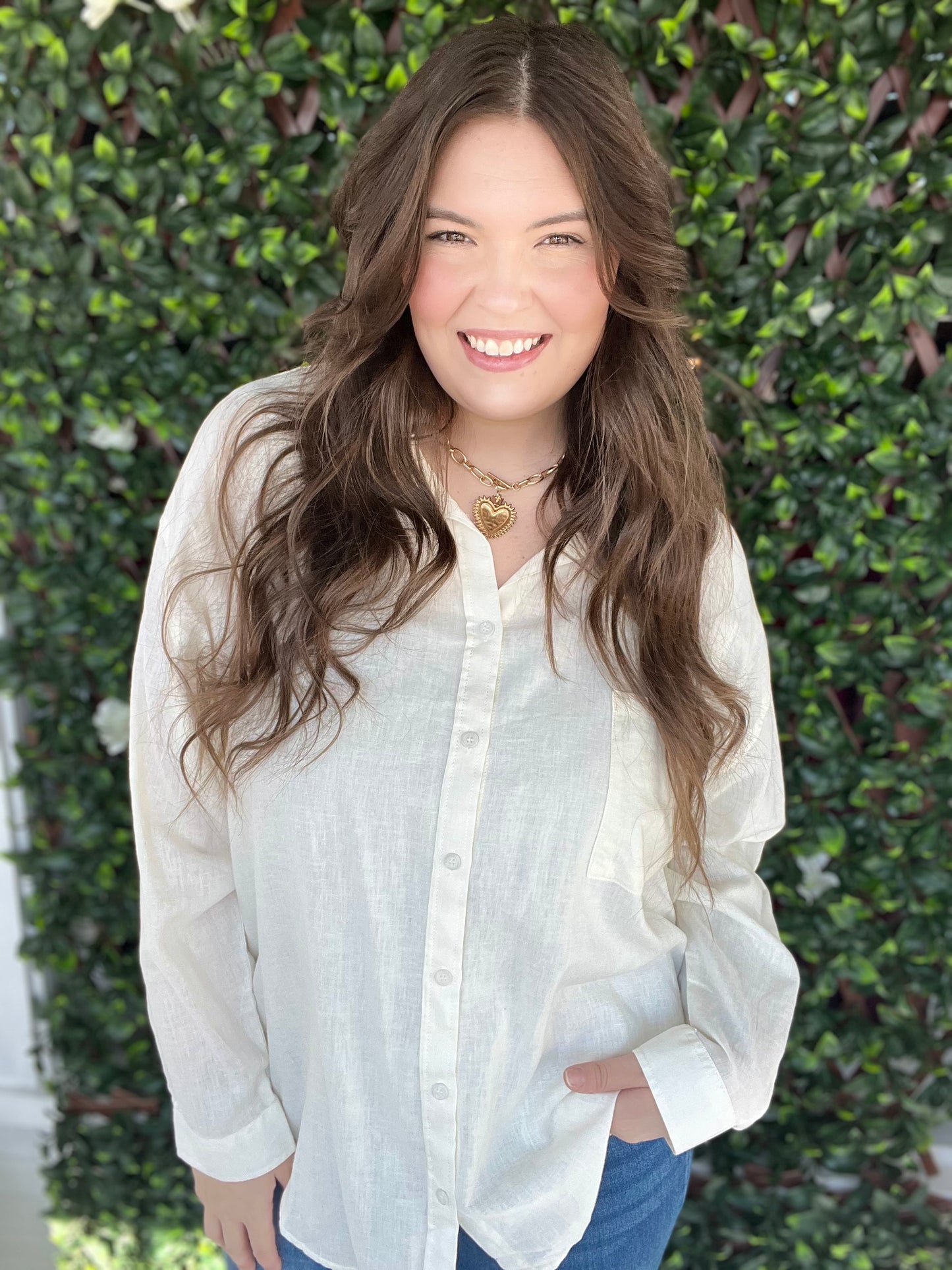 Ivory Linen Button Shirt