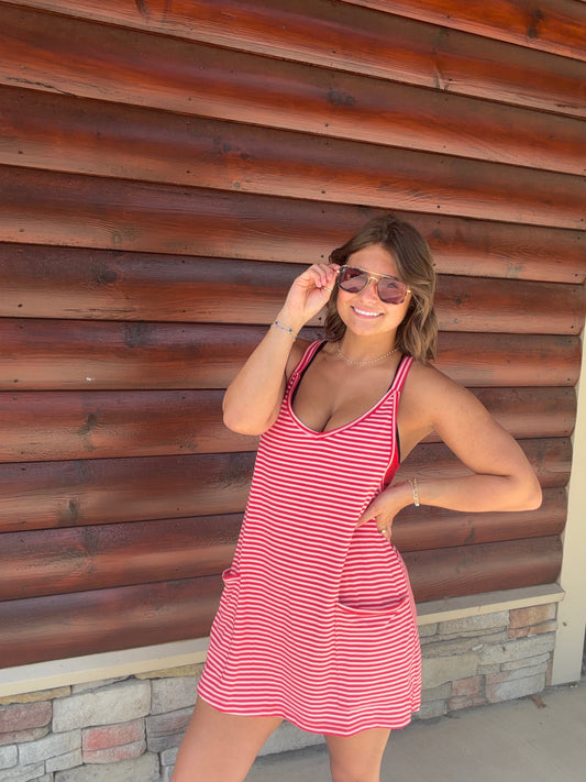 Striped Active Romper Dress