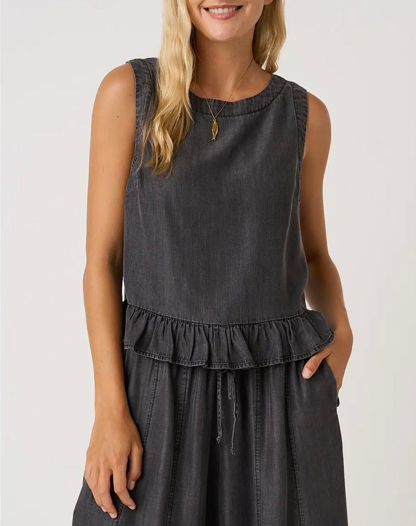 Button Detail Tencel Top