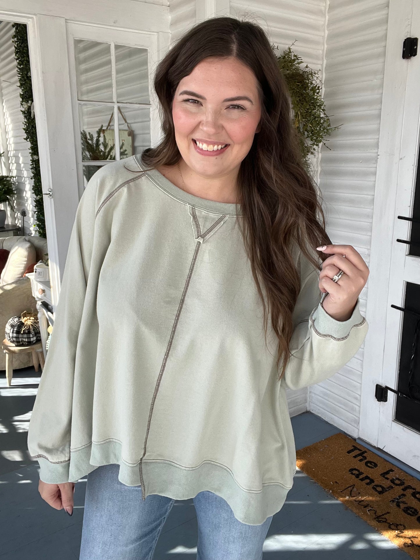 Terry Knit LS Pullover