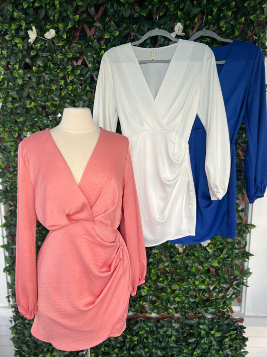 Faux Wrap Mini Dress