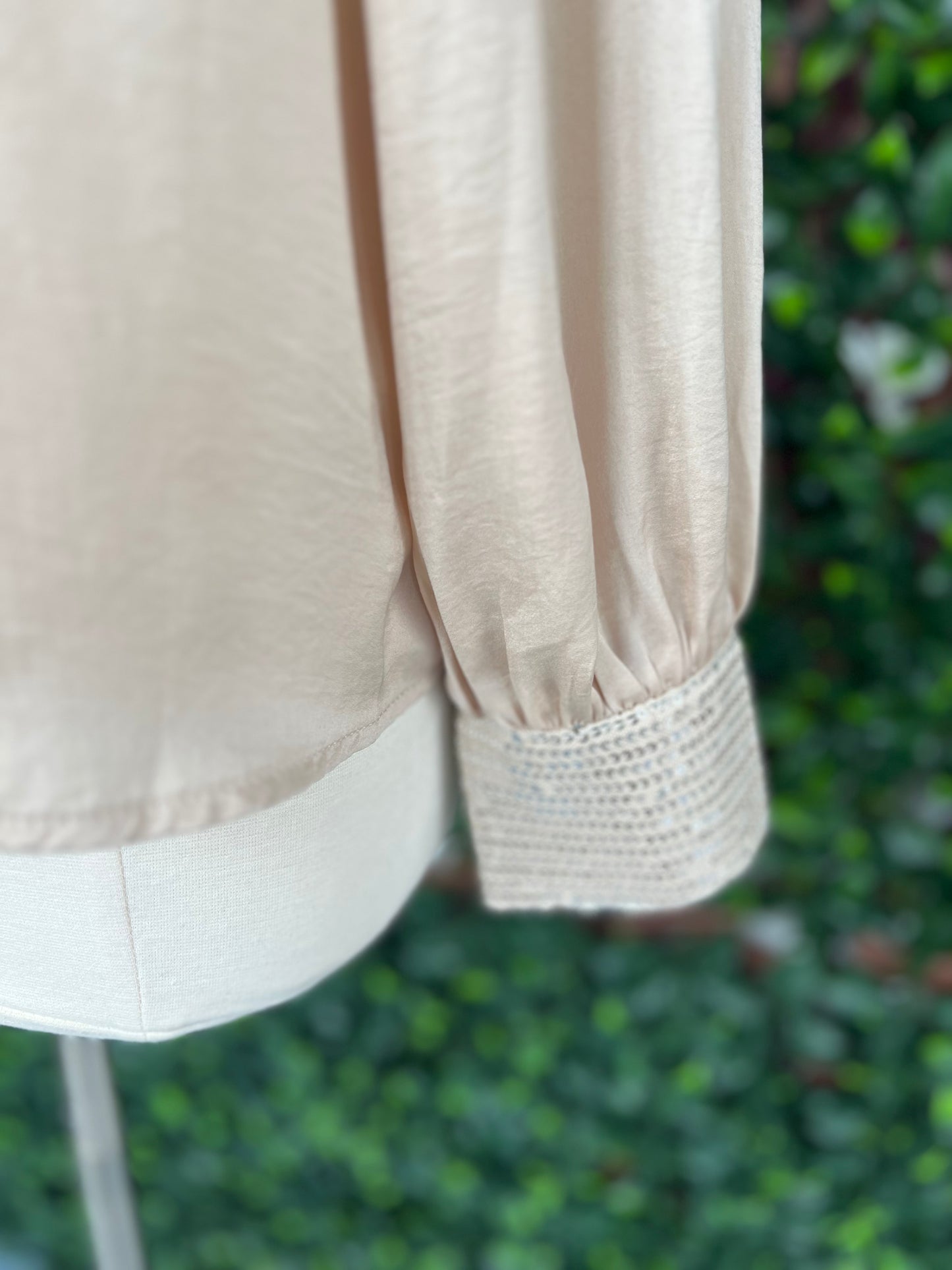 Sequin Cuff Blouse