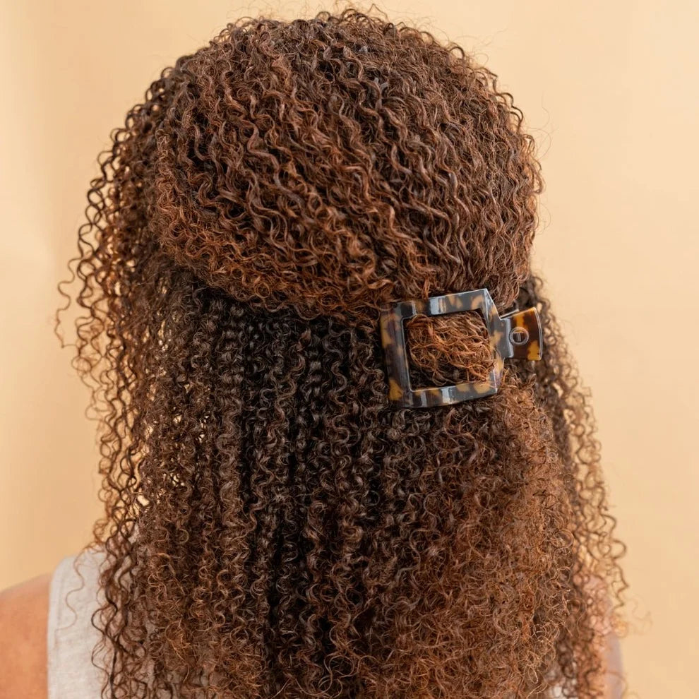 Tortoise Flat Square Hair Clip