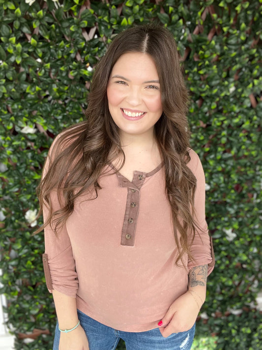 Ribbed Dual Tone Top