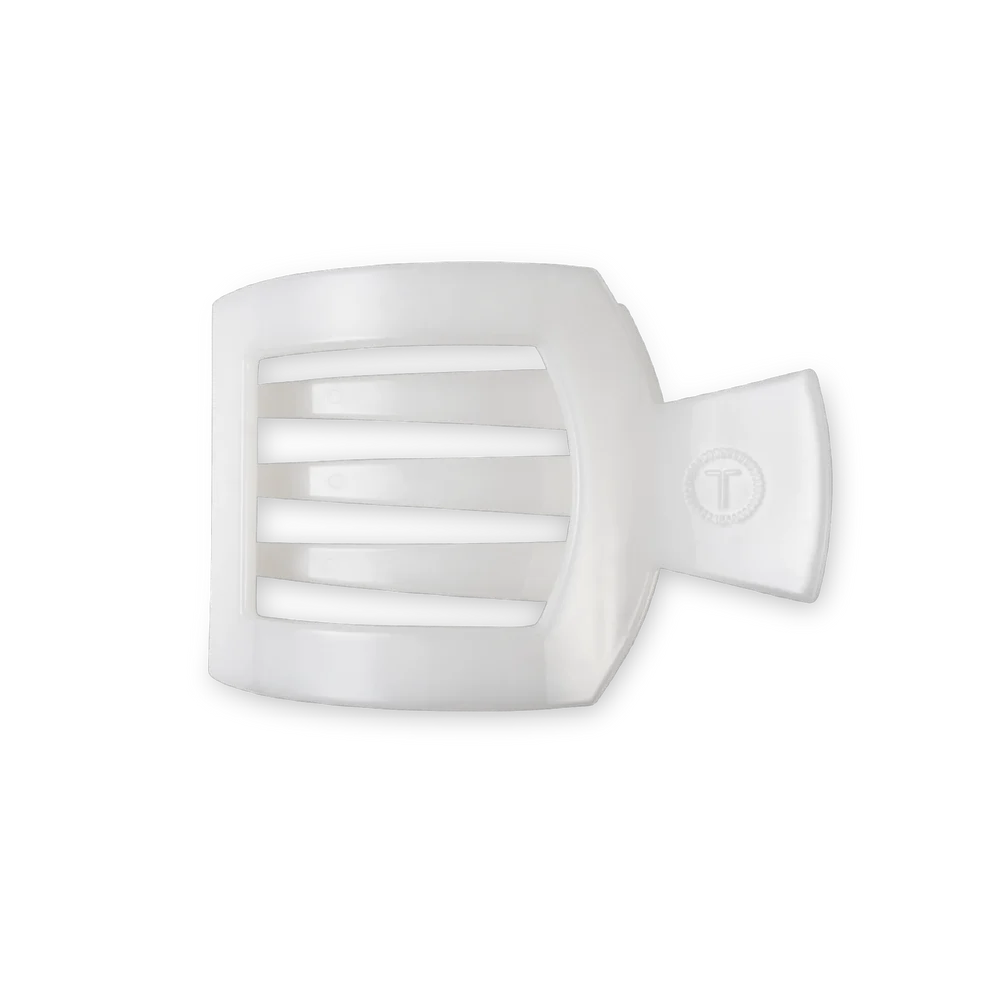 Coconut White Flat Square Hair Clip