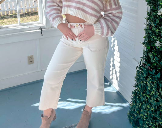 High Rise Wide Leg Crop Jeans