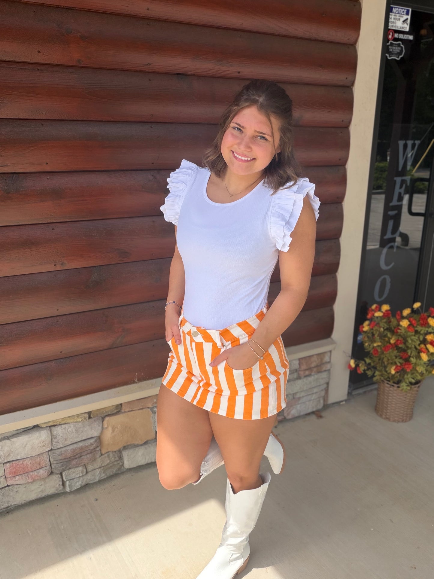 Game Day Striped Mini Skort
