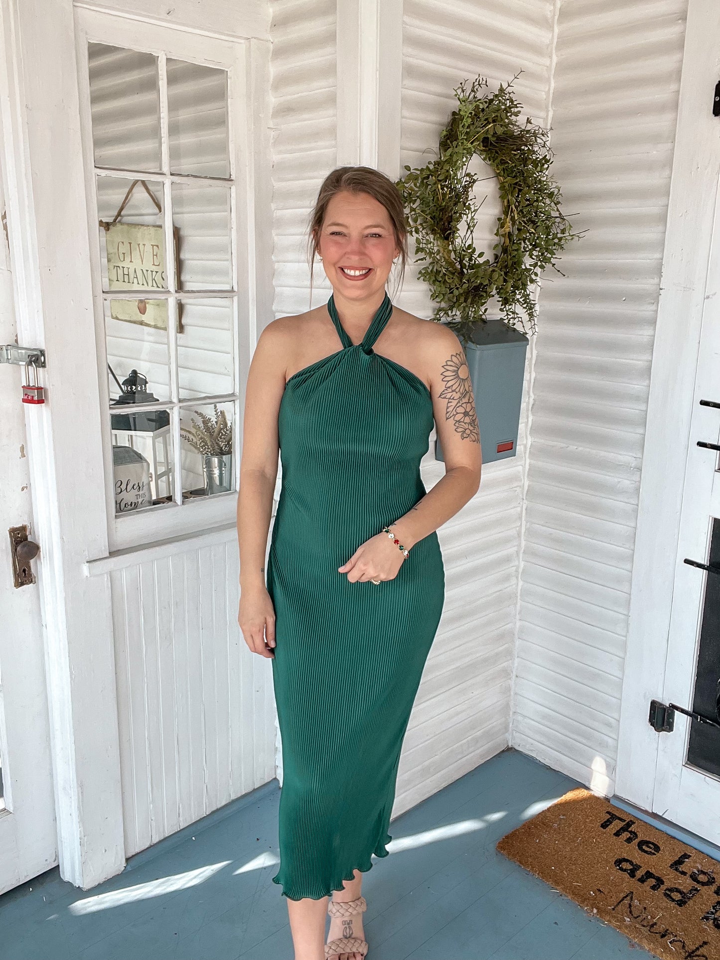 Ribbed Halter Midi Dress