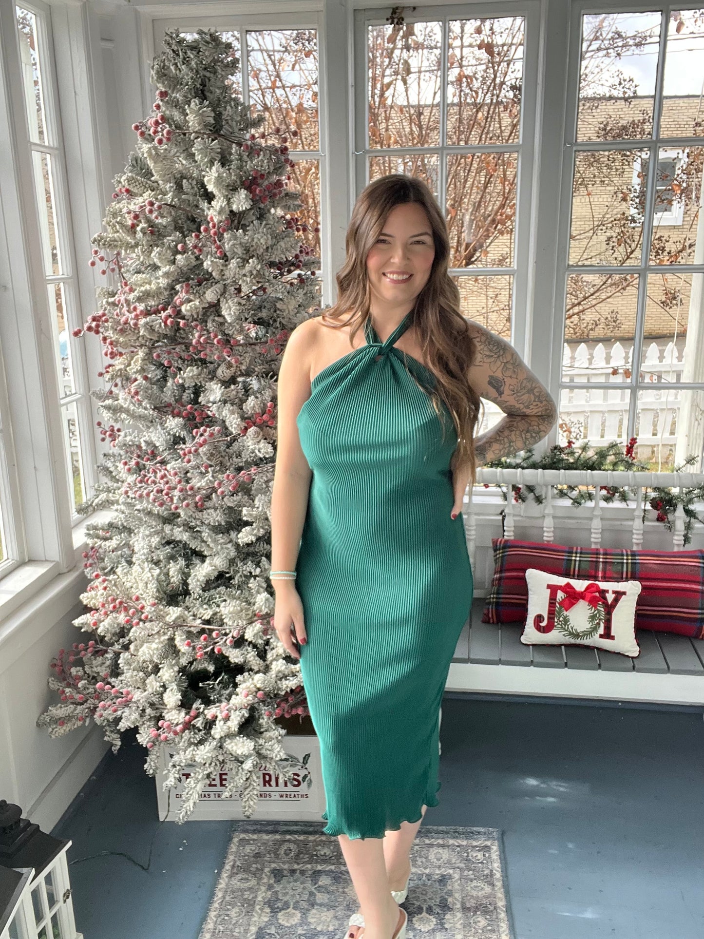 Ribbed Halter Midi Dress