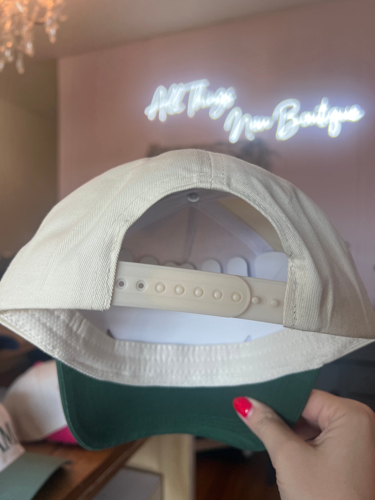 Trucker Hat — “put it on my husbands’s tab”