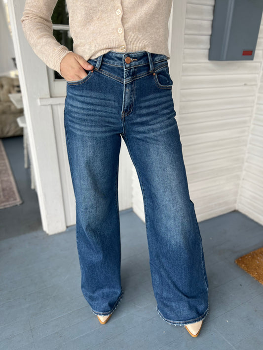 High Rise Wide Leg Front Yoke