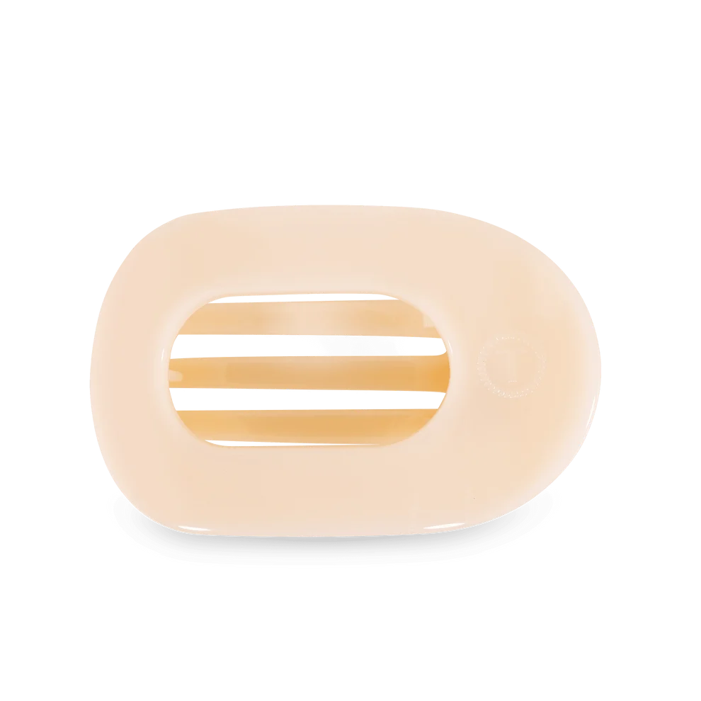 Almond Beige Flat Round Hair Clip