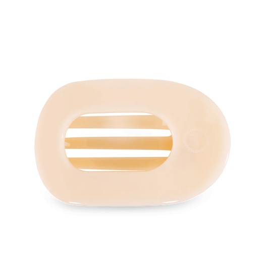Almond Beige Flat Round Hair Clip