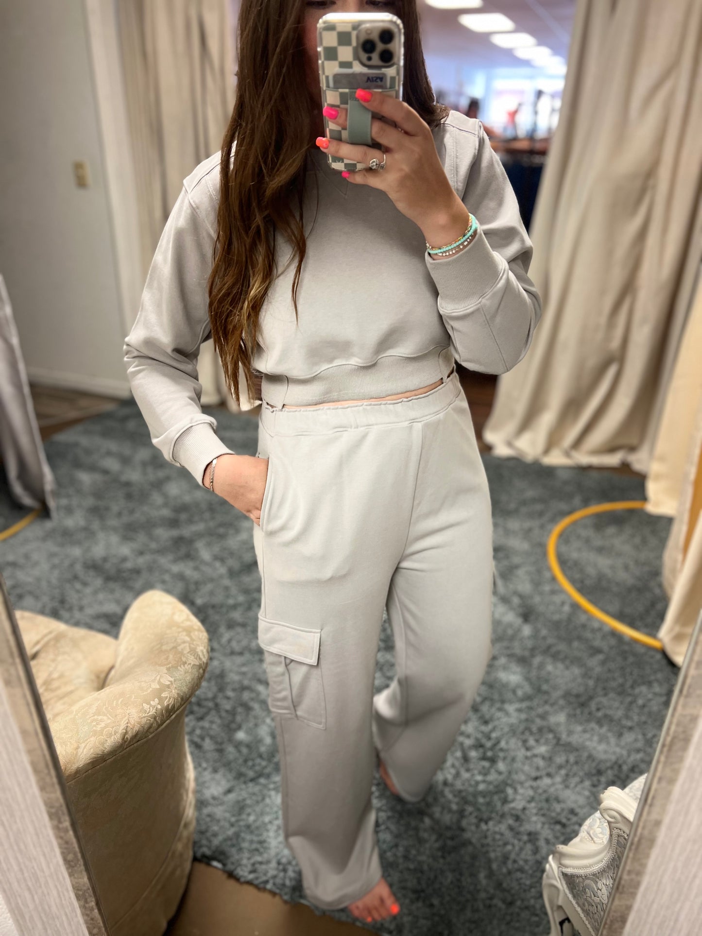 Wide Leg Cargo Sweatpants