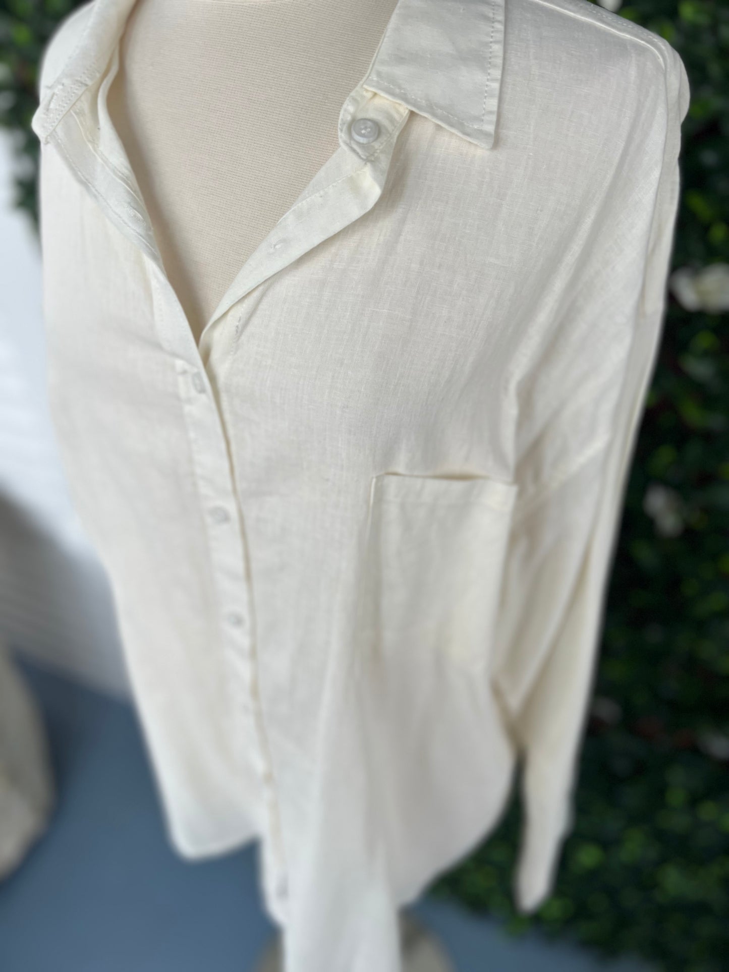 Ivory Linen Button Shirt