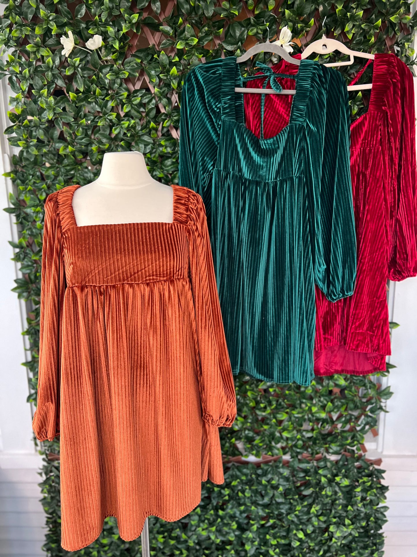 Ribbed Velvet Dress