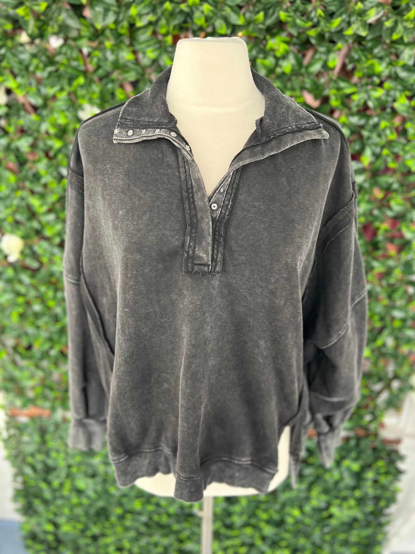 Oversized Raw Hem Pullover