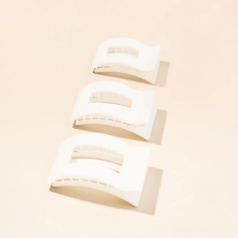 Coconut White Flat Rectangle Hair Clip