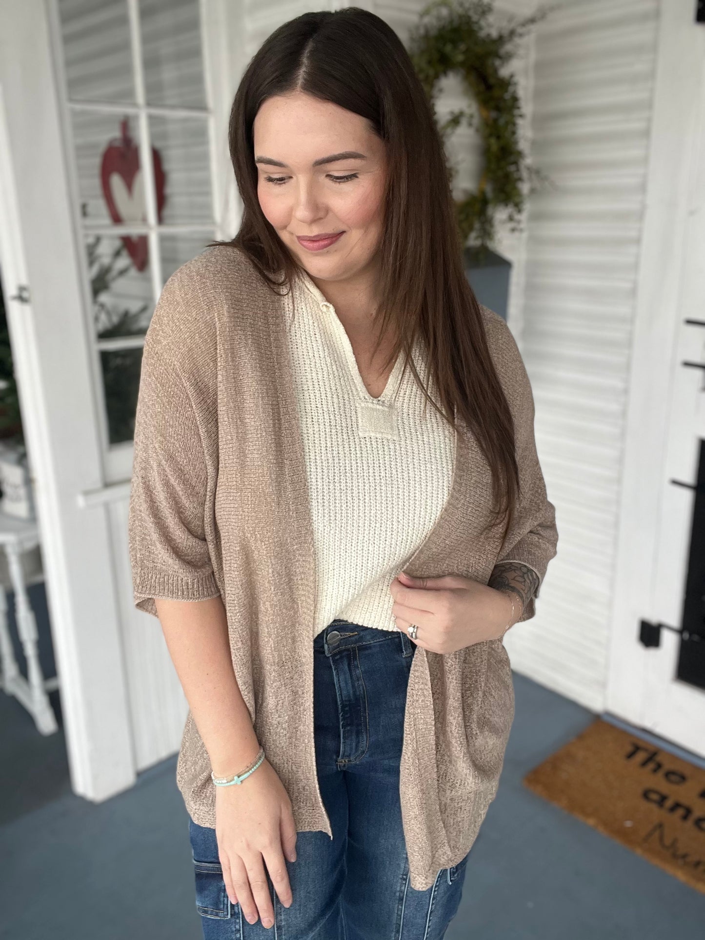 Taupe Light Knit Cardigan