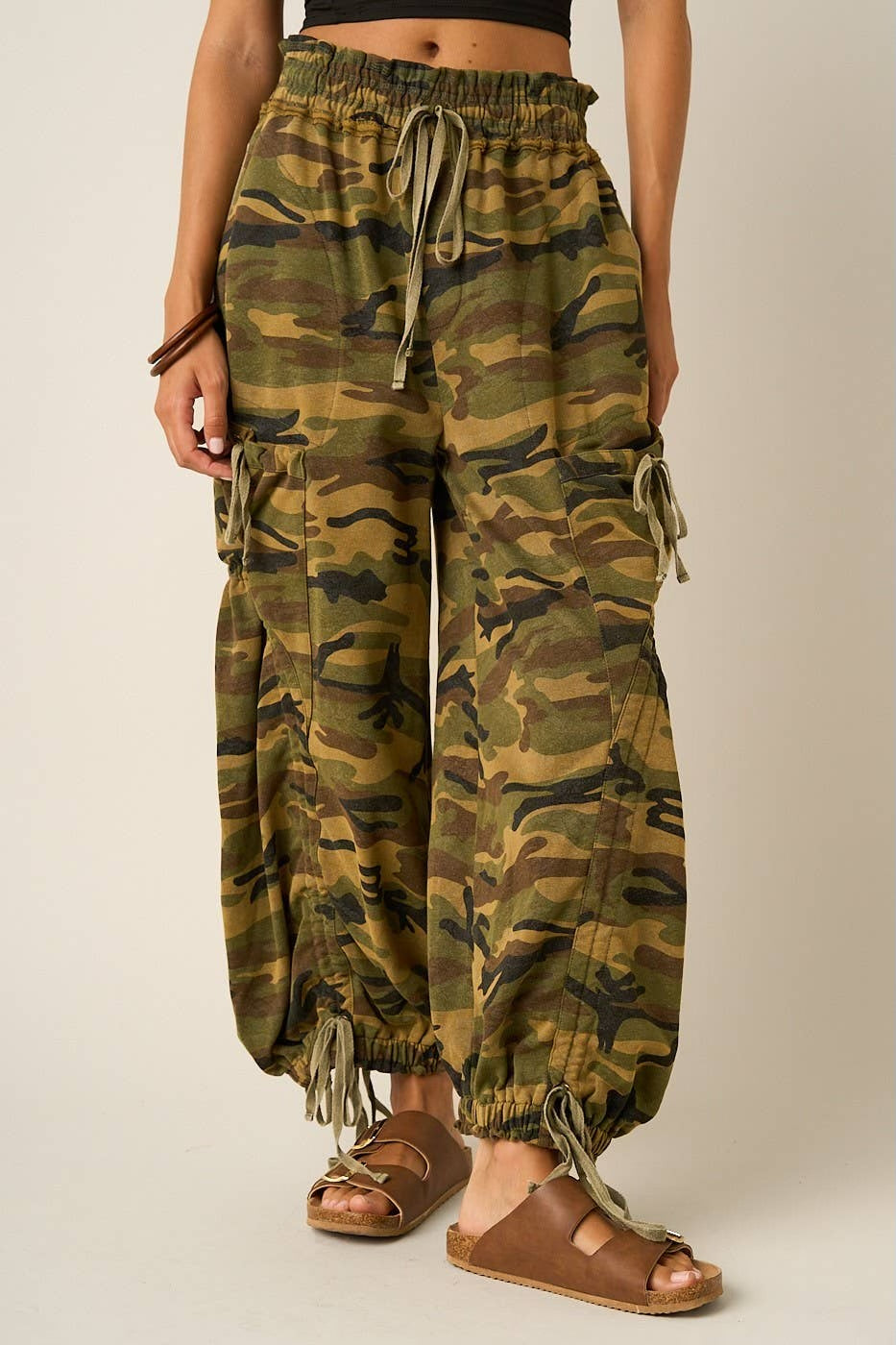 Camo Cargo Pocket Balloon Pants