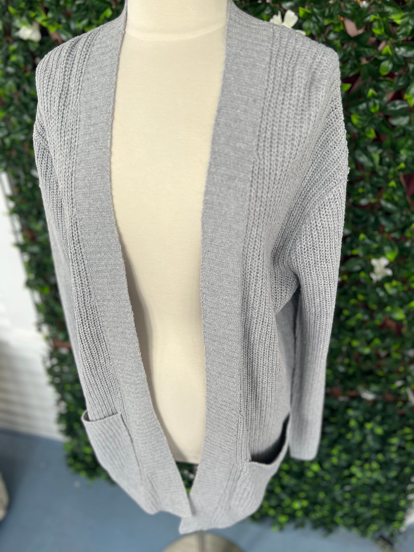 Gray Knit Cardigan