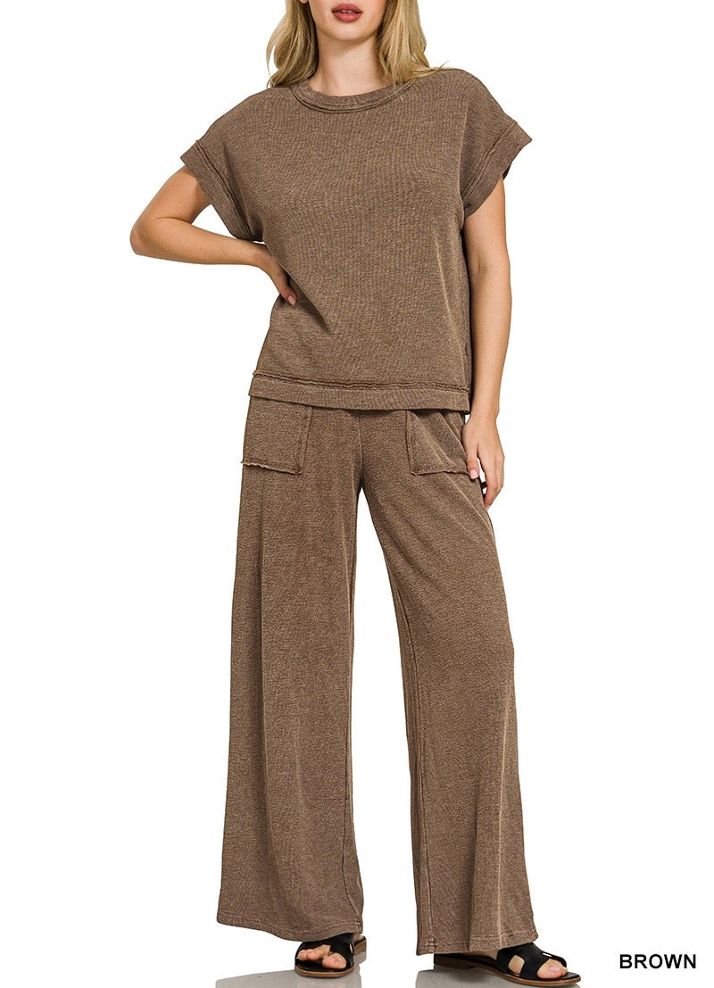 Washed Slub SS Tee Set