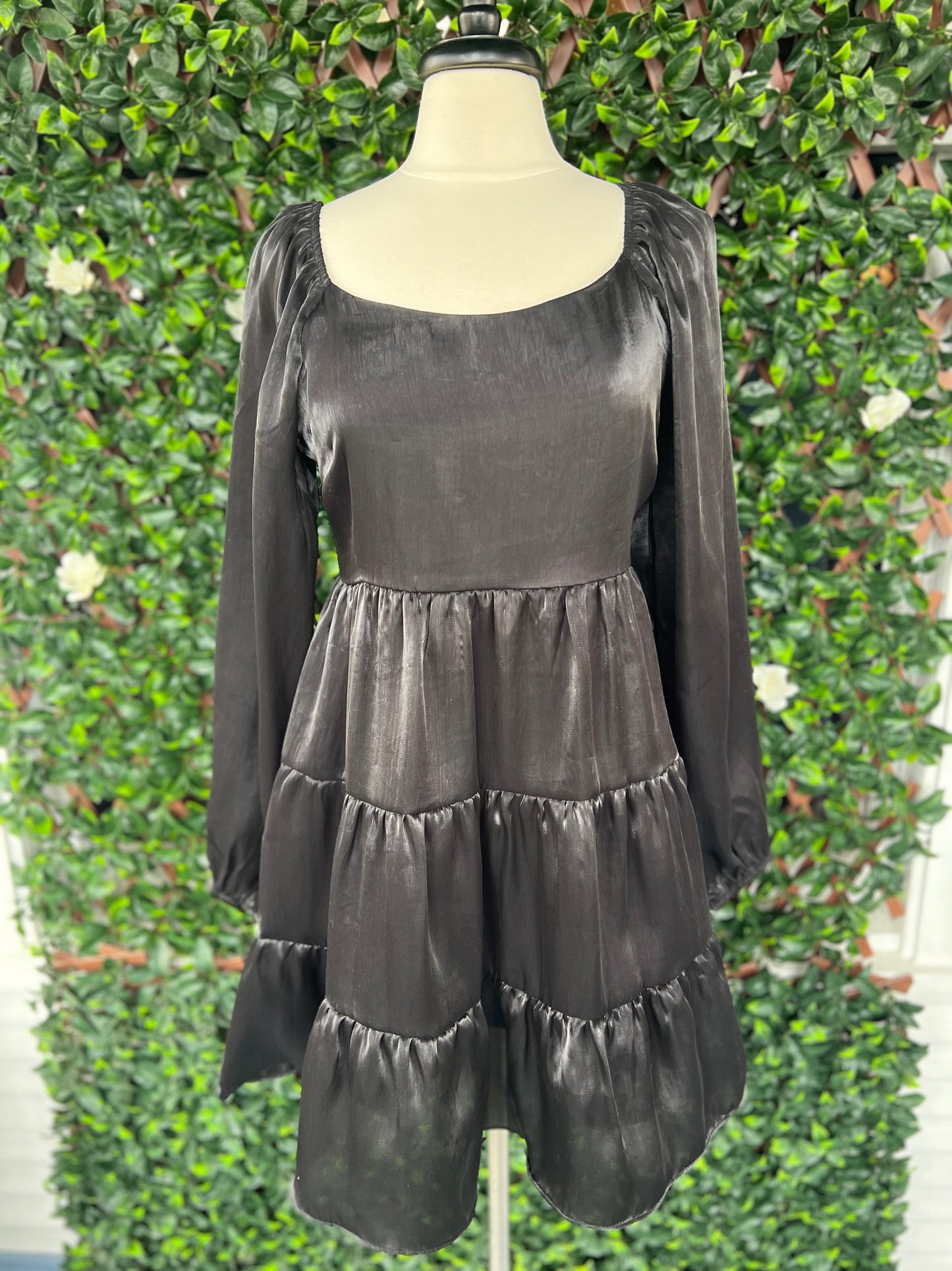 L/S Tiered Shimmer Dress