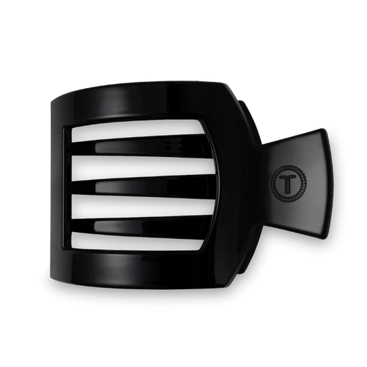 Jet Black Flat Square Hair Clip