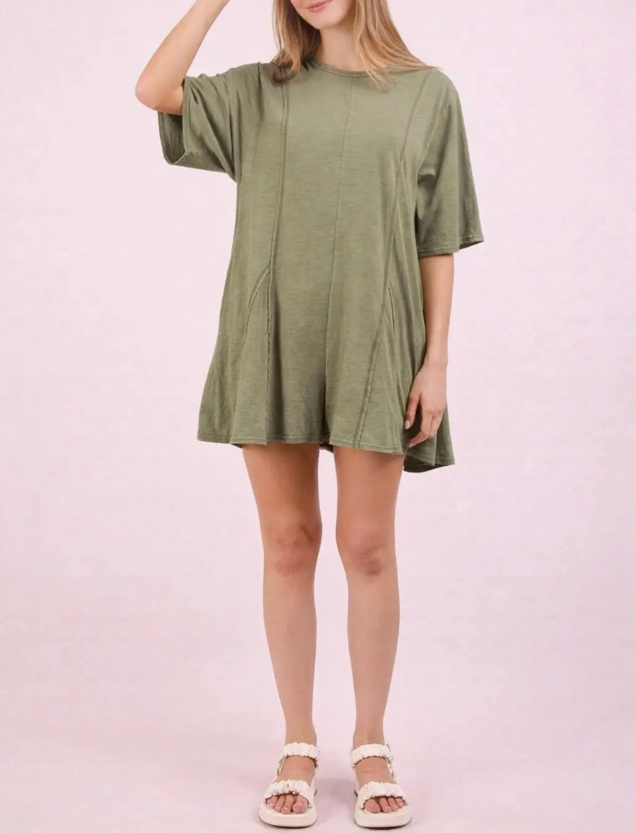 Mineral Wash Flowy Romper