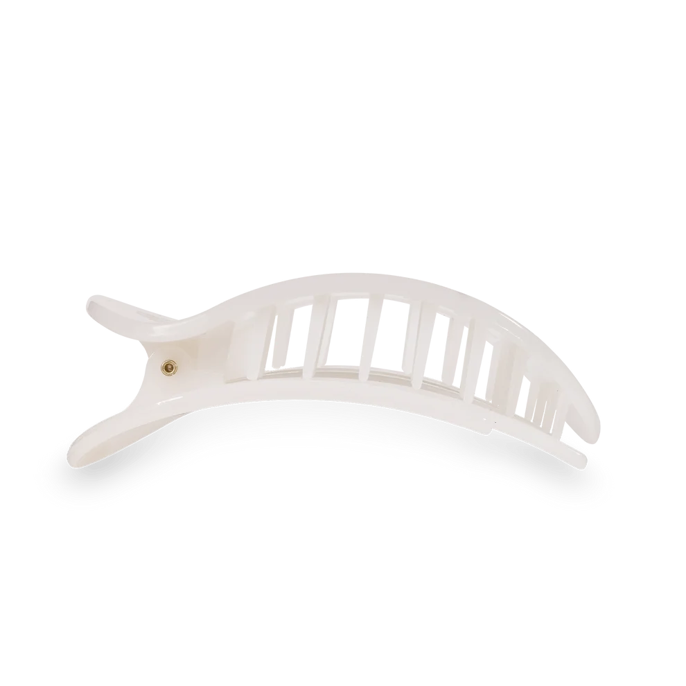 Coconut White Flat Round Hair Clip