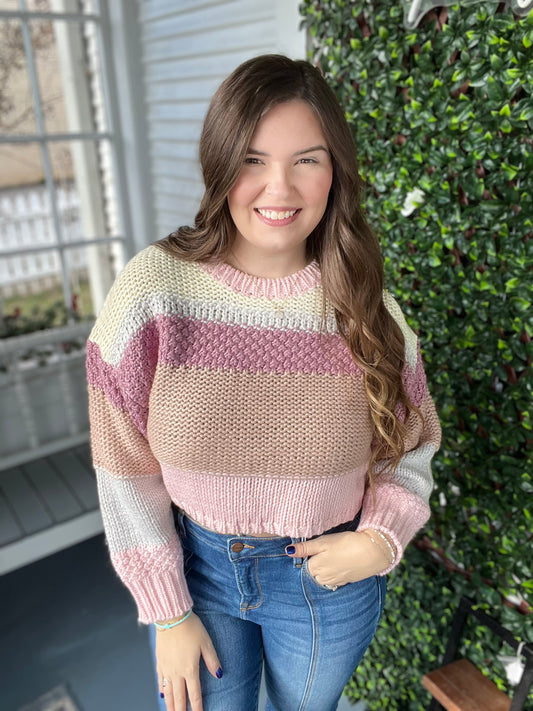 Striped Crop Sweater