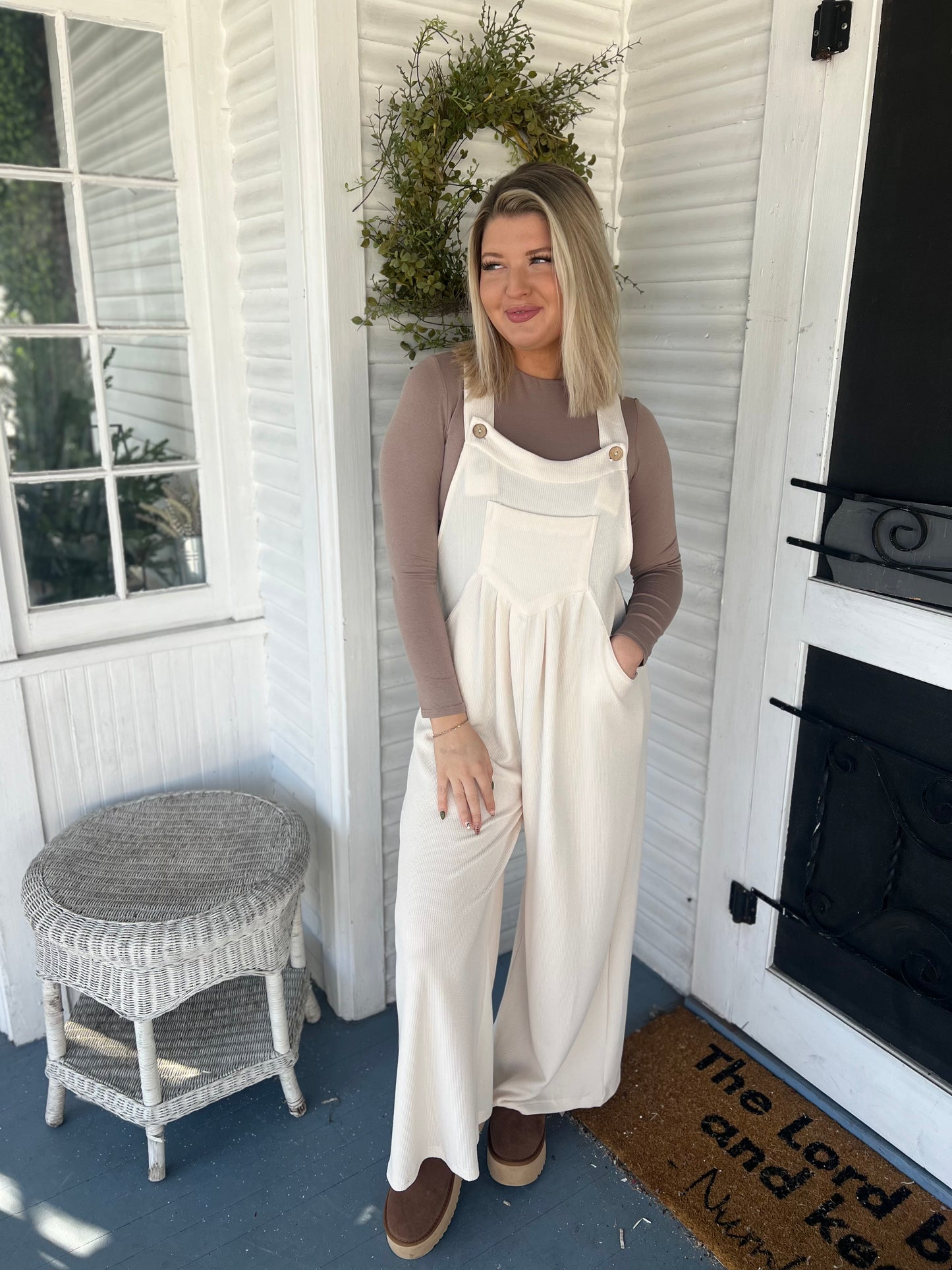 Ribbed Wide Leg Jumpsuit